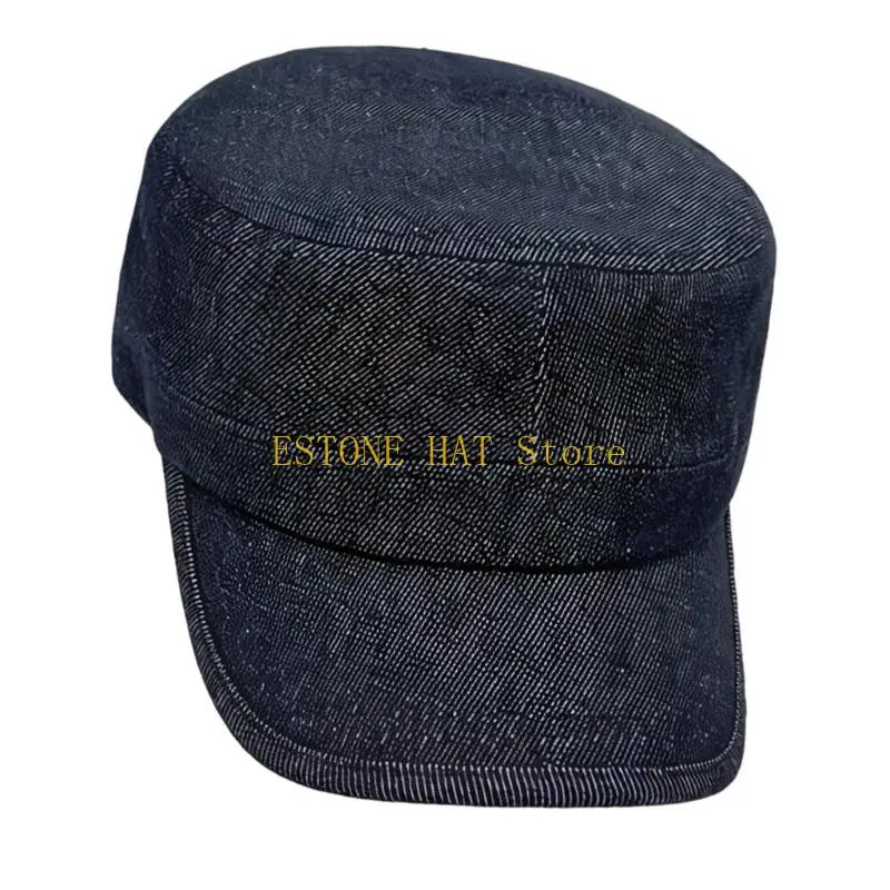 49MF Washed Engineer Hat Cabbie Hat Cotton For Everyone Pre Bent Brims Adjustable Closure Lightweight