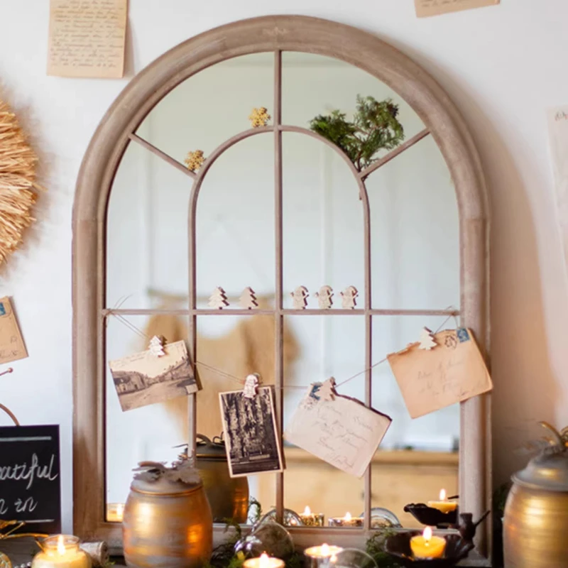 Modern Aesthetic Mirror Vintage Nordic Bathroom Makeup Mirror Korean Style Dressing Table Spiegel Wand Living Room Decorations