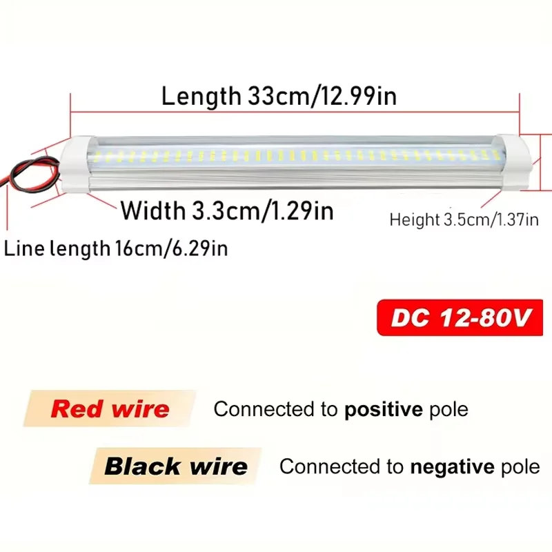 2PCS Vehicle Interior Light Bar 108LED Car Dome Lights With Switch For Car RV Van Camper Caravan Motorhome Reading Lights