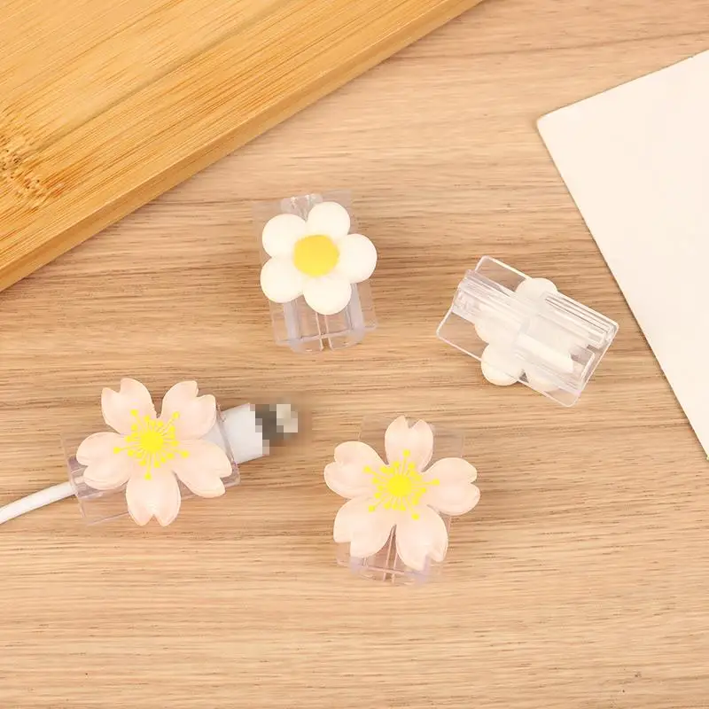 2Pcs Flowers USB Charger Cable Protector Cable Organizer Data Line Cord Cable Winder Protector Cover For Phone