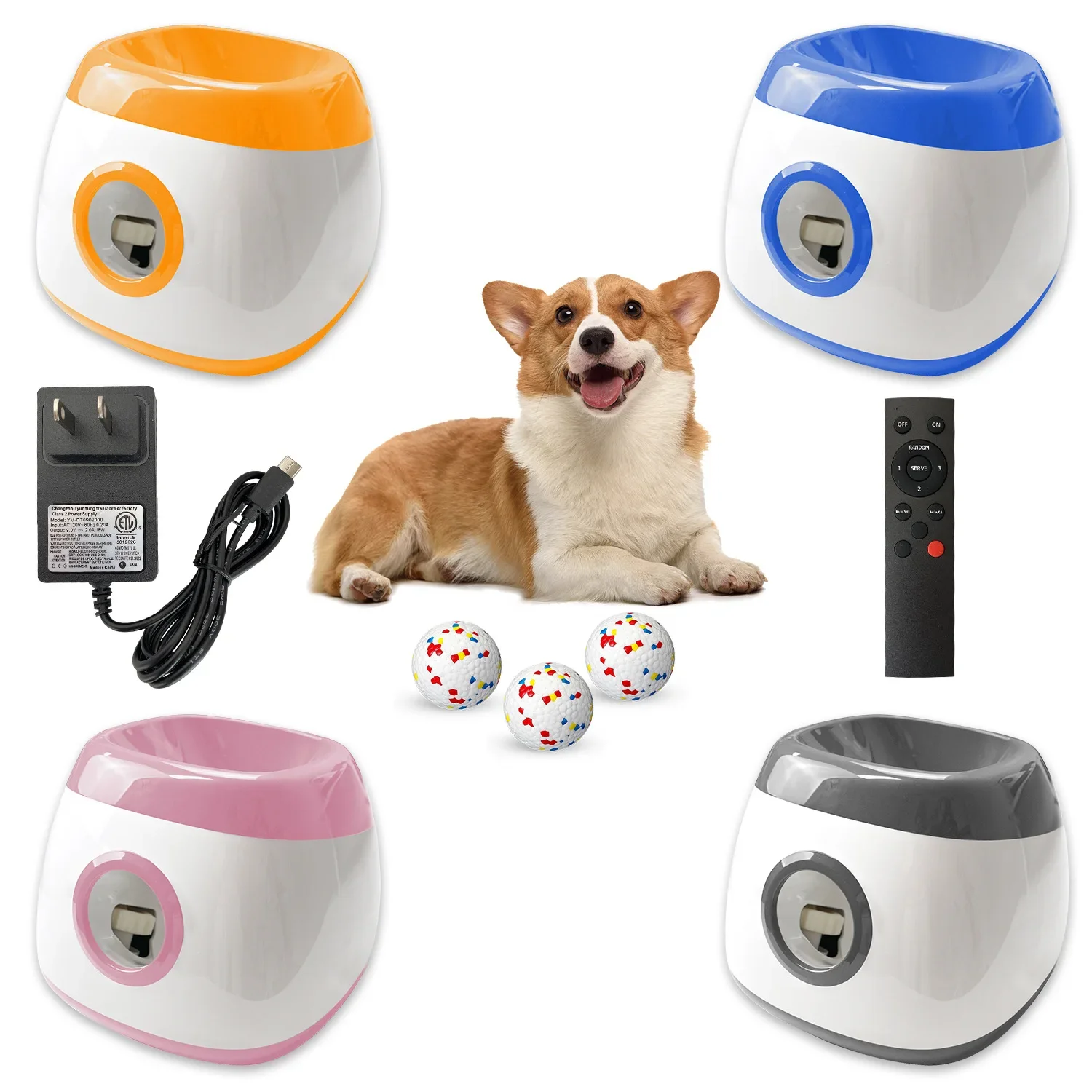 Factory-Applied Eco-Friendly Dog Ball Launcher 2.5'' Etpu Balls 20/32/46 Ft Distance Interactive Dog Ball Thrower Outdoor