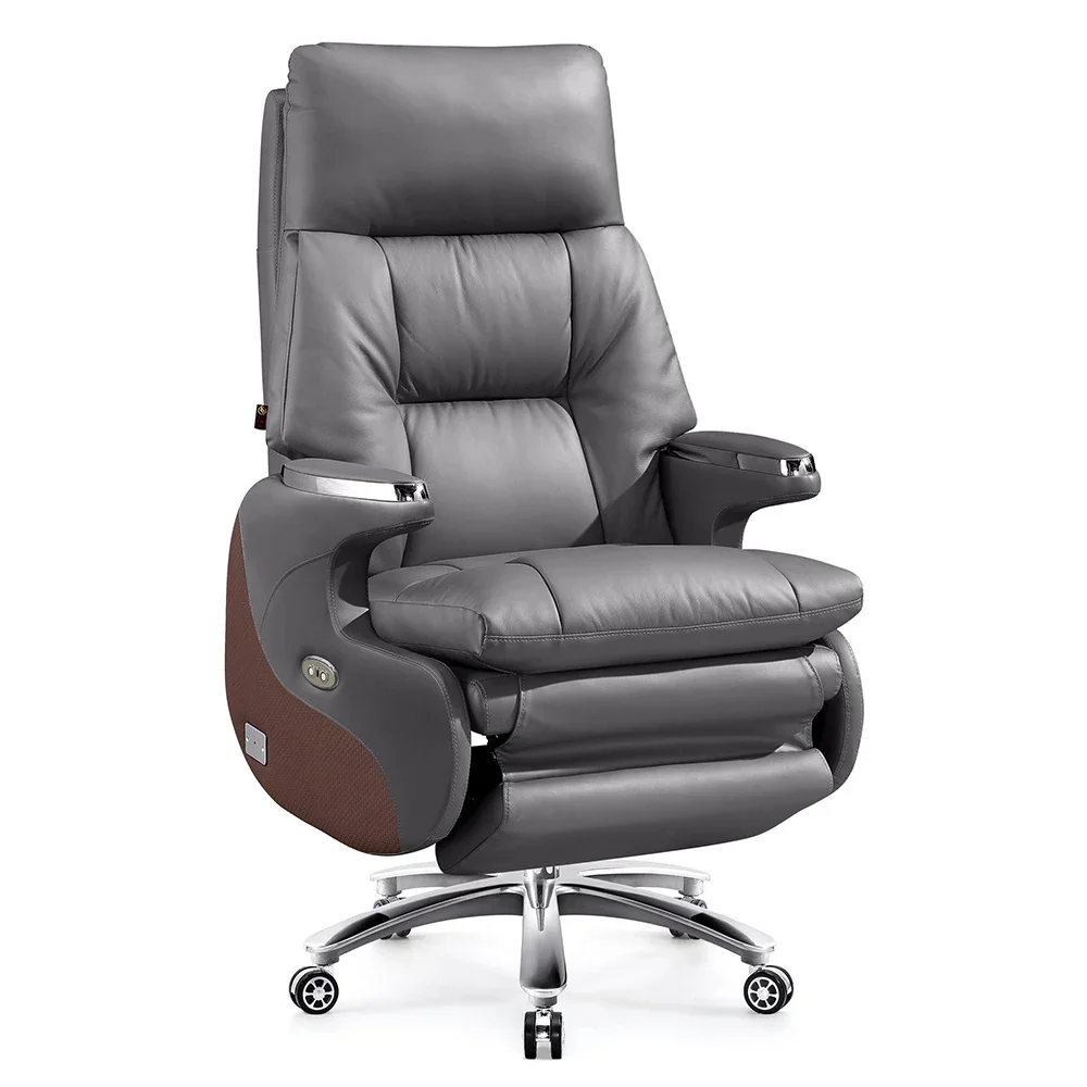 2026 Manufacture High Quality Big Boss Chair Hot Sale Luxury Massage Chair Genuine Leather Office Chair
