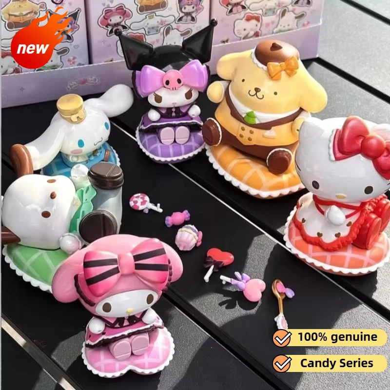 

New Genuine Stock Sanrio Family Sweetheart Candy Series Blind Box Mini Cute Desktop Ornament Kuromi Toy Handmade Doll Girl Gift