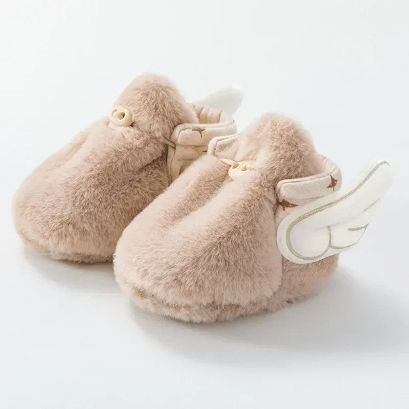 2024 Baby Boy Girl Booties Newborn Fluff Toddler First Walkers Cotton Comfort Soft Anti-slip Infant Crib Shoes Socks Warm