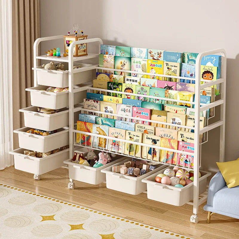 Children's bookshelves, home picture book shelves, reading areas, mobile toy storage shelves, simple baby bookcases