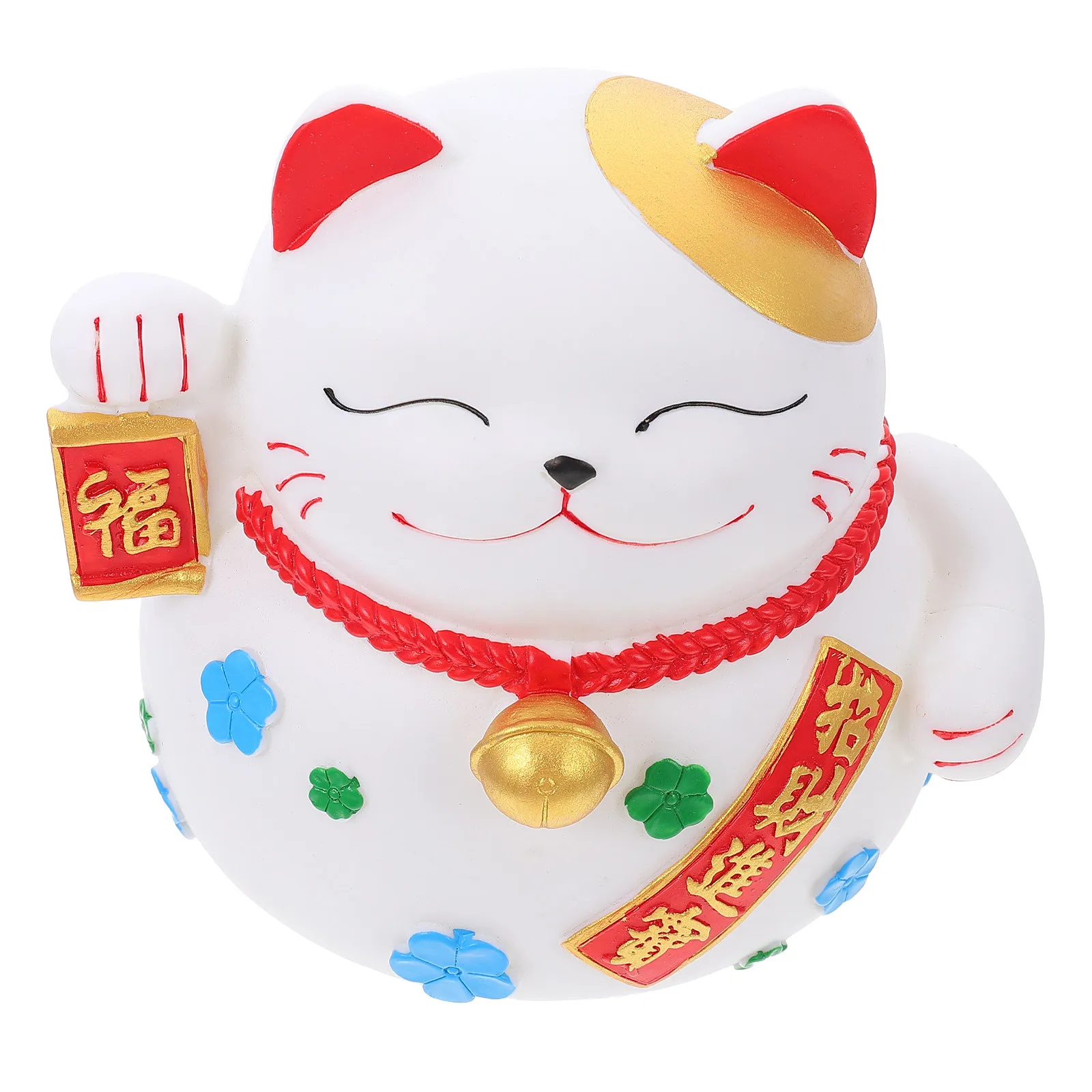 Adorable Luck Cat Piggy Bank Large Capacity Saving Jar Supple Plastic Coin Bank for Home Office Desktop Adornment Cartoon Saving