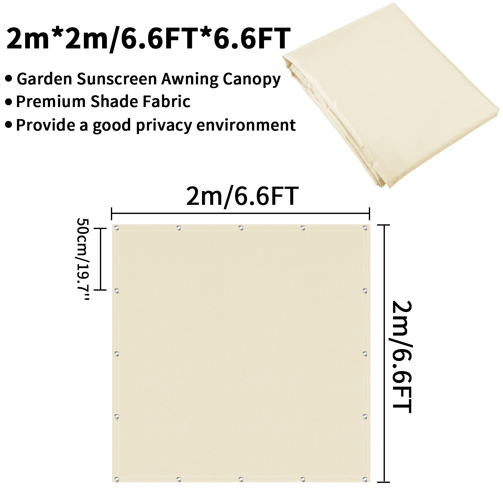 Wasserdichte Outdoor-Markise mit Ösen Sonnenschutz-Segel Garten Camping Wandern Sonnenschutz Sonnenschirm Pergola Zelt Tarp-Abdeckung – Detail 8