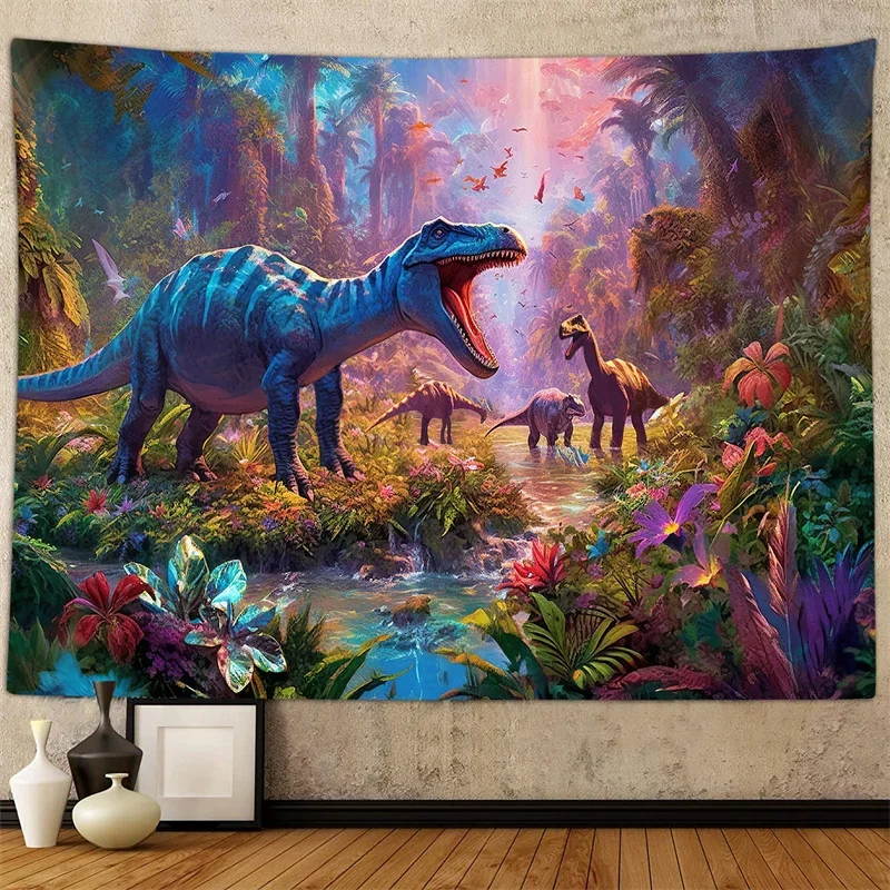 Dinosaur Tapestry Wall Hanging Jurassic Wild Ancient Animal Wall Backdrop for Child Boys Girls Dinosaur Party Bedroom Dorm Decor