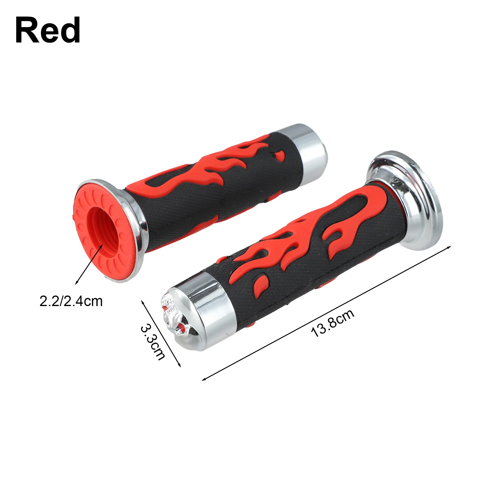 Grips 7 8 22mm Flame Skull Throttle Grips High Universality Fitment No Deformation Feature Practical Handle Grips