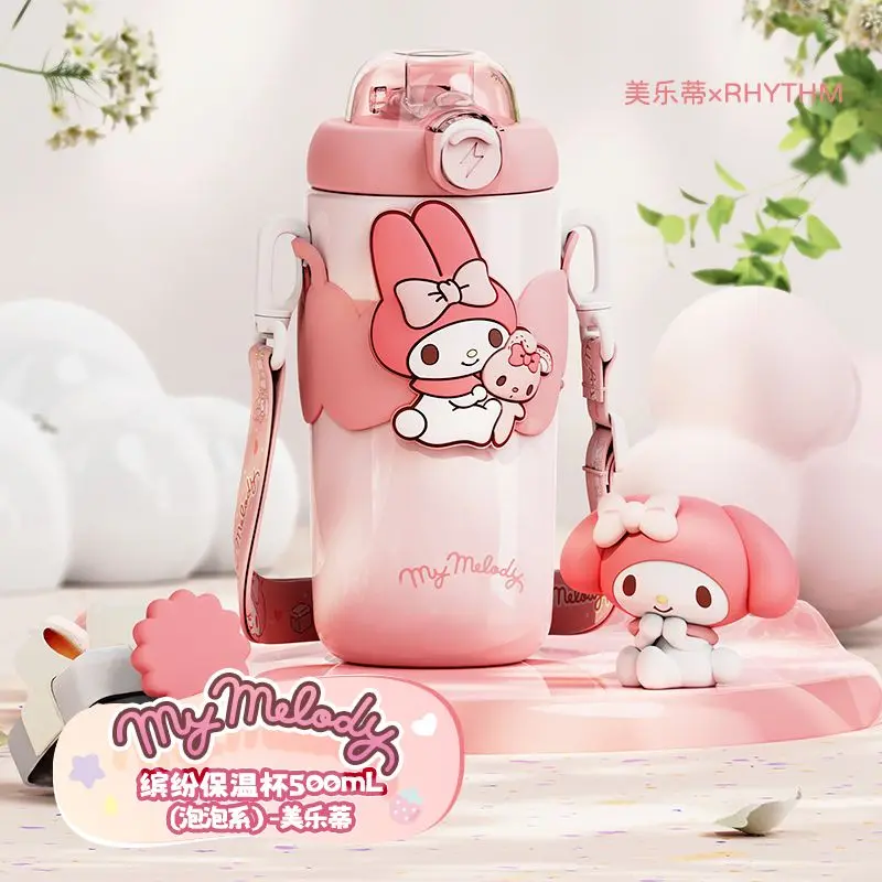 

Sanrios Melody Insulation Cup Kawaii Hot Sale High Prespect Double Layer Cartoon Portable Large Capacity New Cute Gift Student