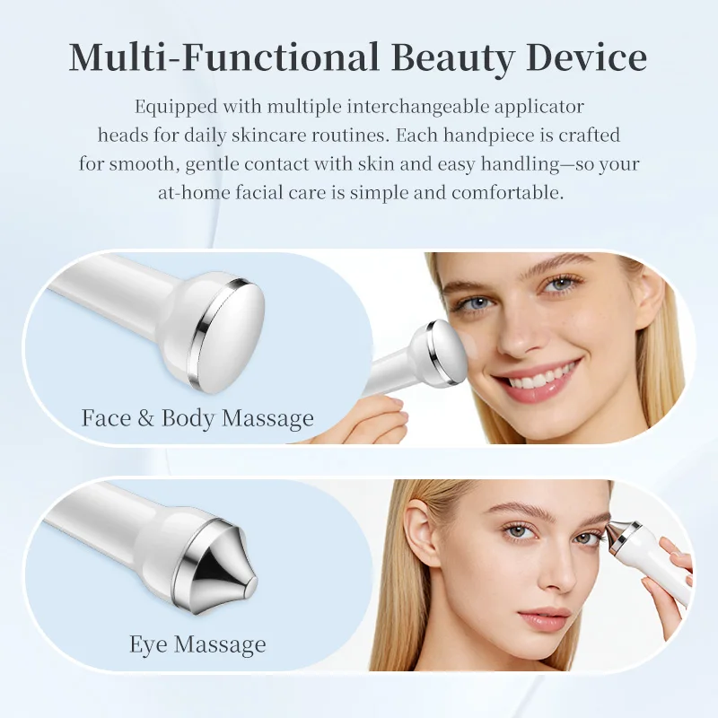 VLVEE Urządzenie Kosmetyczne Ultradźwiękowe 2w1 do Twarzy i Oczu, Instrument do Profesjonalnego Czyszczenia i Masażu Ciała, Do Salonów Kosmetycznych SPA