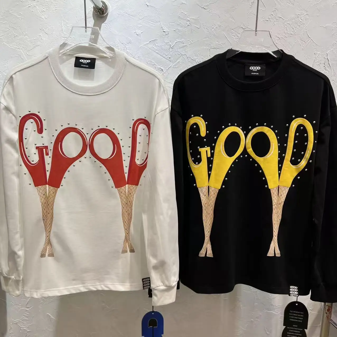 

Хорошее качество 25ss GOODBRANCH Повседневная свободная мужская и женская футболка с длинным рукавом Hot Drill