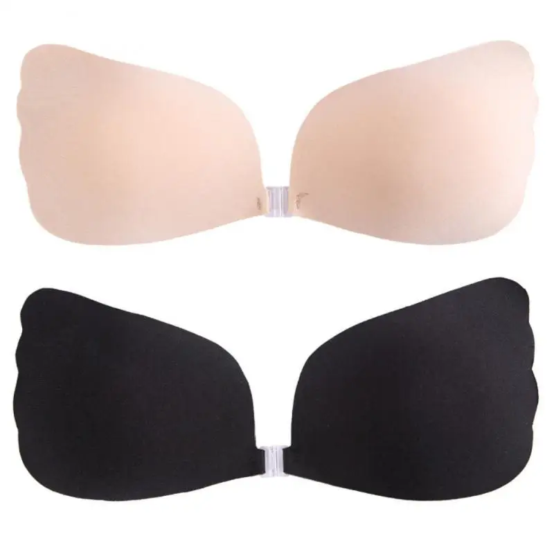 Mulher sem alças push up sutiãs respirável reunir silicone peito adesivos invisível cueca sexy sem encosto capa de mamilo