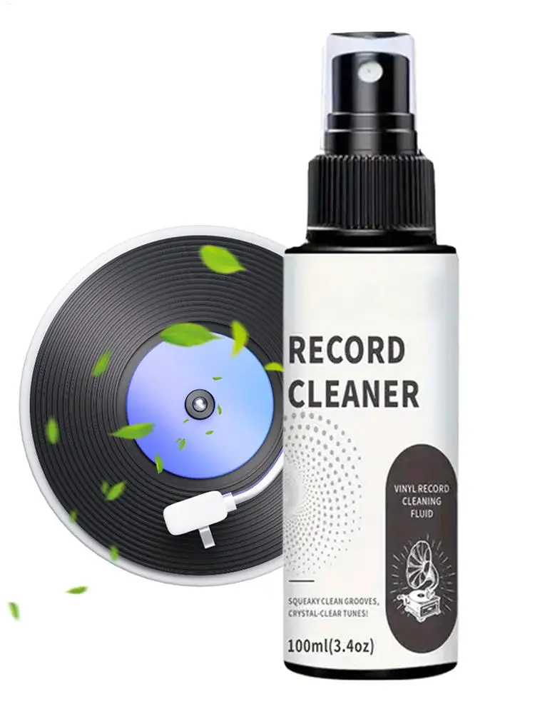 100ml Record Cleaning Spray Washer Fluid With Towel Record Care Solution Kit For Collectors Enthusiasts Professionals Studio