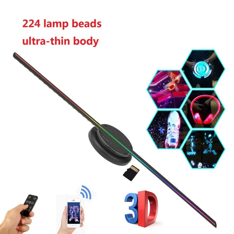 3D-Fan-Hologramm-Projektor Wand-WLAN-LED-Zeichen holo graphische Lampe Player Remote-Werbung Display-Unterstützung lmages und Video