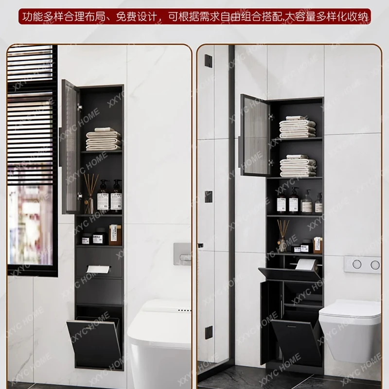 X-S  Toilet side rear gap shelf storage practical floor cabinet embedded trash can niche