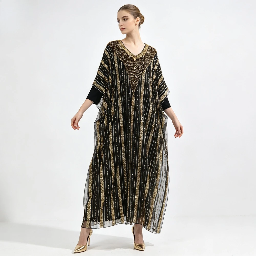 2Pcs Embroidered Kaftan Abaya Set with Inner Dress Women Dubai Jalabiya Floral Long Sleeve Maxi Muslim Dress Eid Ramadan Wedding