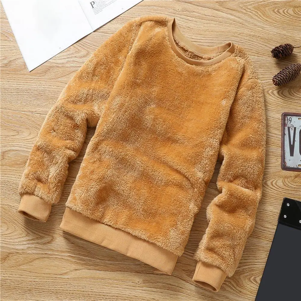 Double Side Plush Men Sweatshirt Trendy Velvet Sweatshirt For Men Fleece Lined Thickened Autumn Winter Men Pullover Hoodie