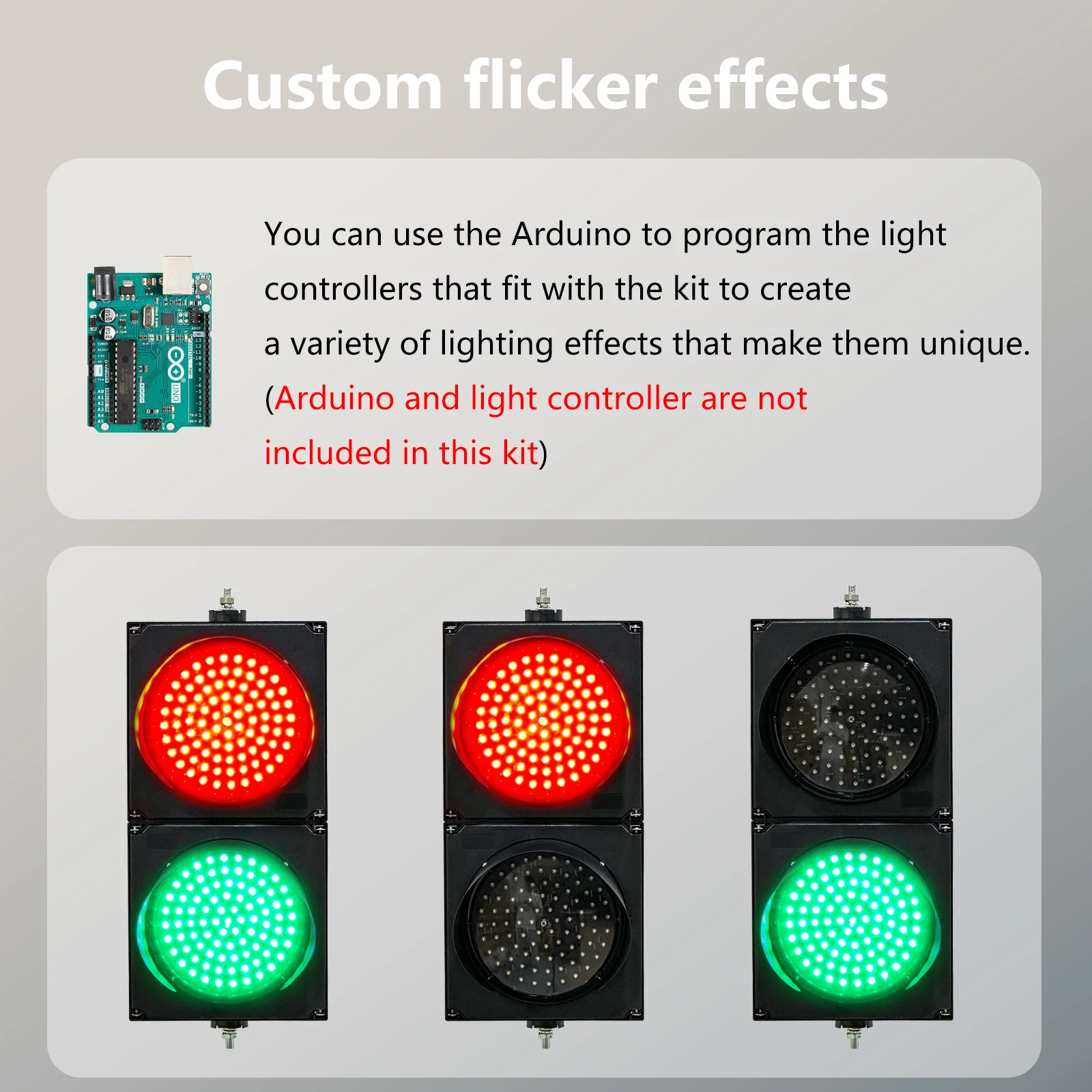 Traffic Light Remote Control 8inch 200mm Traffic Light, AC85 - 265V /DC 12-36V, Stop/Go Lamp, PC Housing IP54 Water Resistant