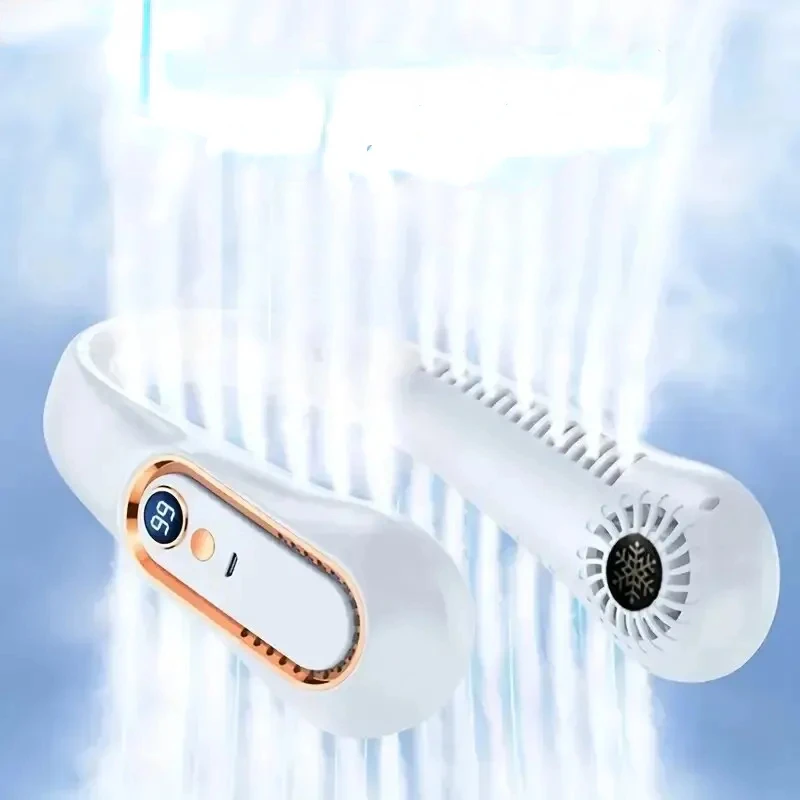 

Технология портативного 5-го цифрового безлопастного подвесного дисплея-кулера, скорость безлопастного USB-вентилятора, шейный вентилятор,