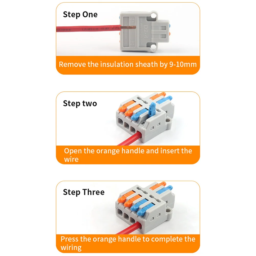 25-100PCS Electrical Wire Connector Compact Universal Conductor 2/3 Pin Docking Port Lever Push-in Cable Clamp Terminals Block