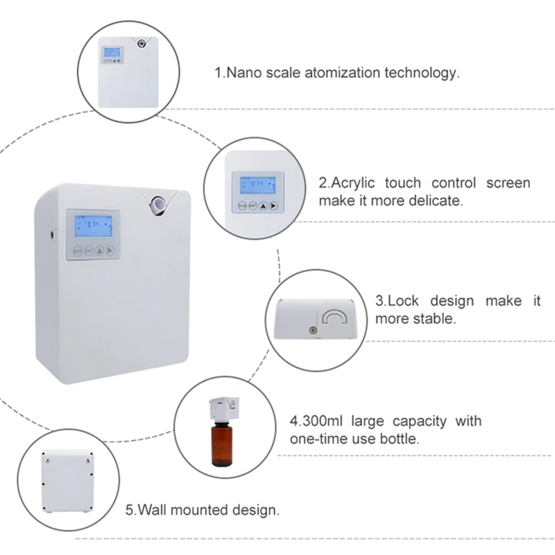 Waterless Aroma Diffuser 300ml WIFI Control Essential Oil Diffuser Timer Function Aromatic Fragrance Device For Home Hotel