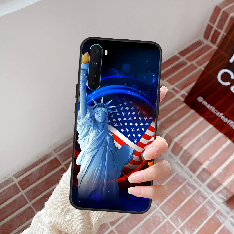 America Flag Statue of Liberty Case For OnePlus Nord 2T N10 N20 N100 CE 2 Lite Cover For OnePlus 8T 10T 9RT 8 9 10 Pro