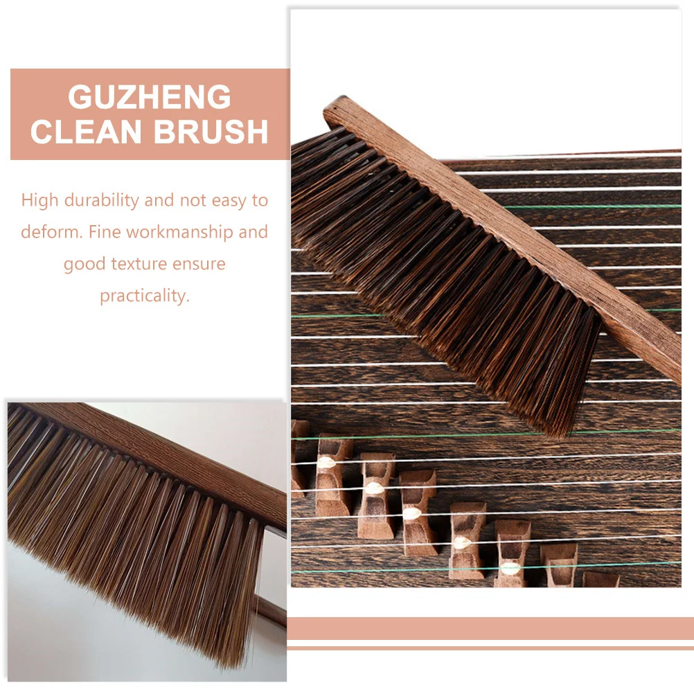 2-teilige Reinigungsbürste für Guzheng, hochwertiges Instrumentenreinigungswerkzeug mit weichen Borsten, keine Beschädigung auf die Oberfläche mit langer Reichweite