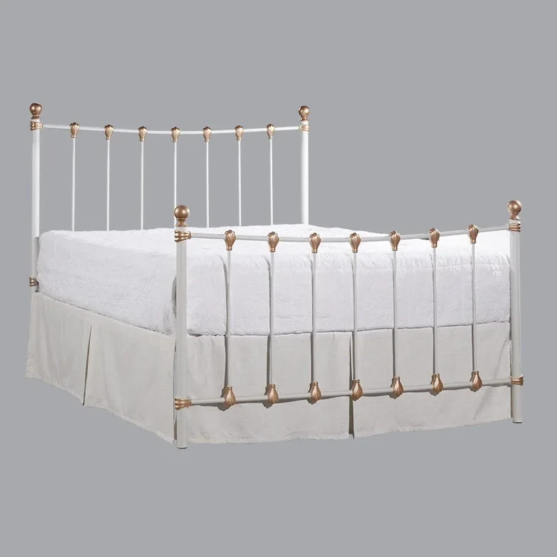 *&t American French retro formaldehyde-free wrought iron double bed single bed children's bed platinum version