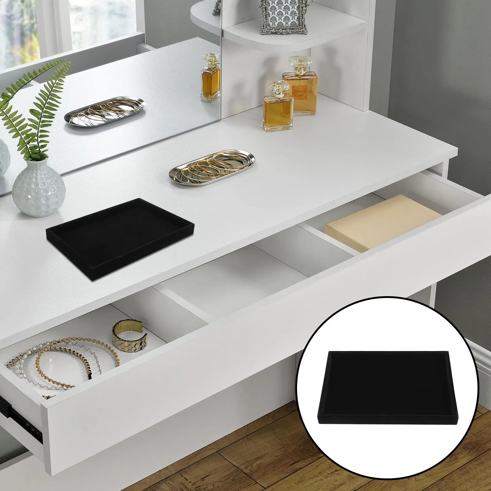 

2Pcs Jewelry Display Tray Soft Luxury Organizing Rings Earrings Necklaces Display Vanity Storage Ring Holders for Jewelry