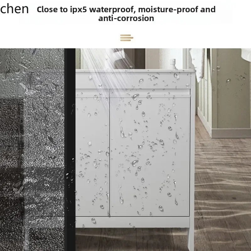 YFY  Laundry Sink Balcony Household Quartz Stone Basin Integrated  Floor-standing Bathroom Washstand