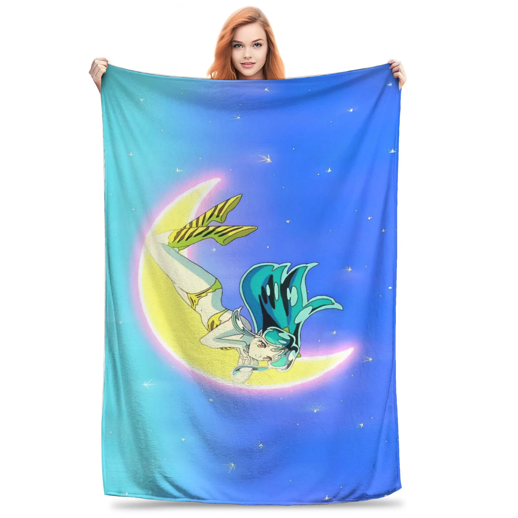 Anime Urusei Yatsura Moon Blanket Quality Super Soft  Throw Blanket Winter Girls Boys Home Decor Pattern Bedspread