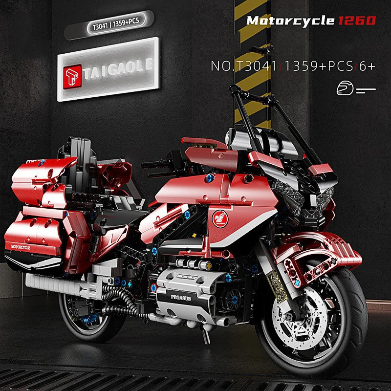 Technical Scale Japan Motorcycle Hondas Gold Wing 1800 Moc Building Block Gl1800 Model Bricks Toys Collection For Boys Gifts