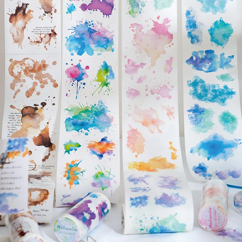 1pcs/1lot Decorative Adhesive tapes watercolour fantasy masking tapes Junk Journal Scrapbooking stikcers DIY Paper Japanese