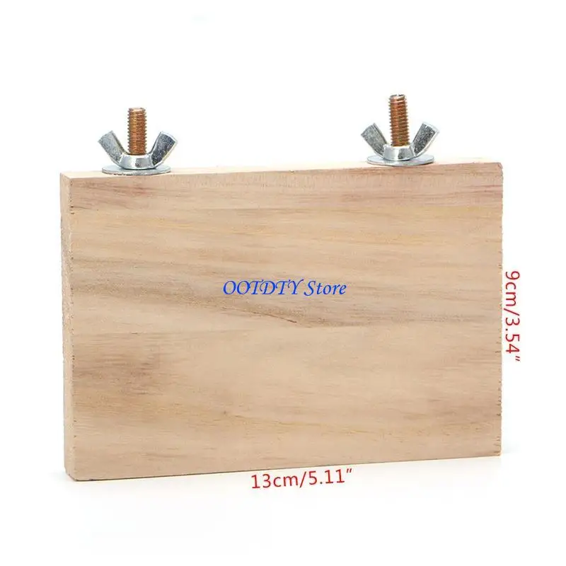Support perchoir pour perroquet 367A, plate-forme rectangulaire, jouet à mâcher en bois naturel pour petit oiseau