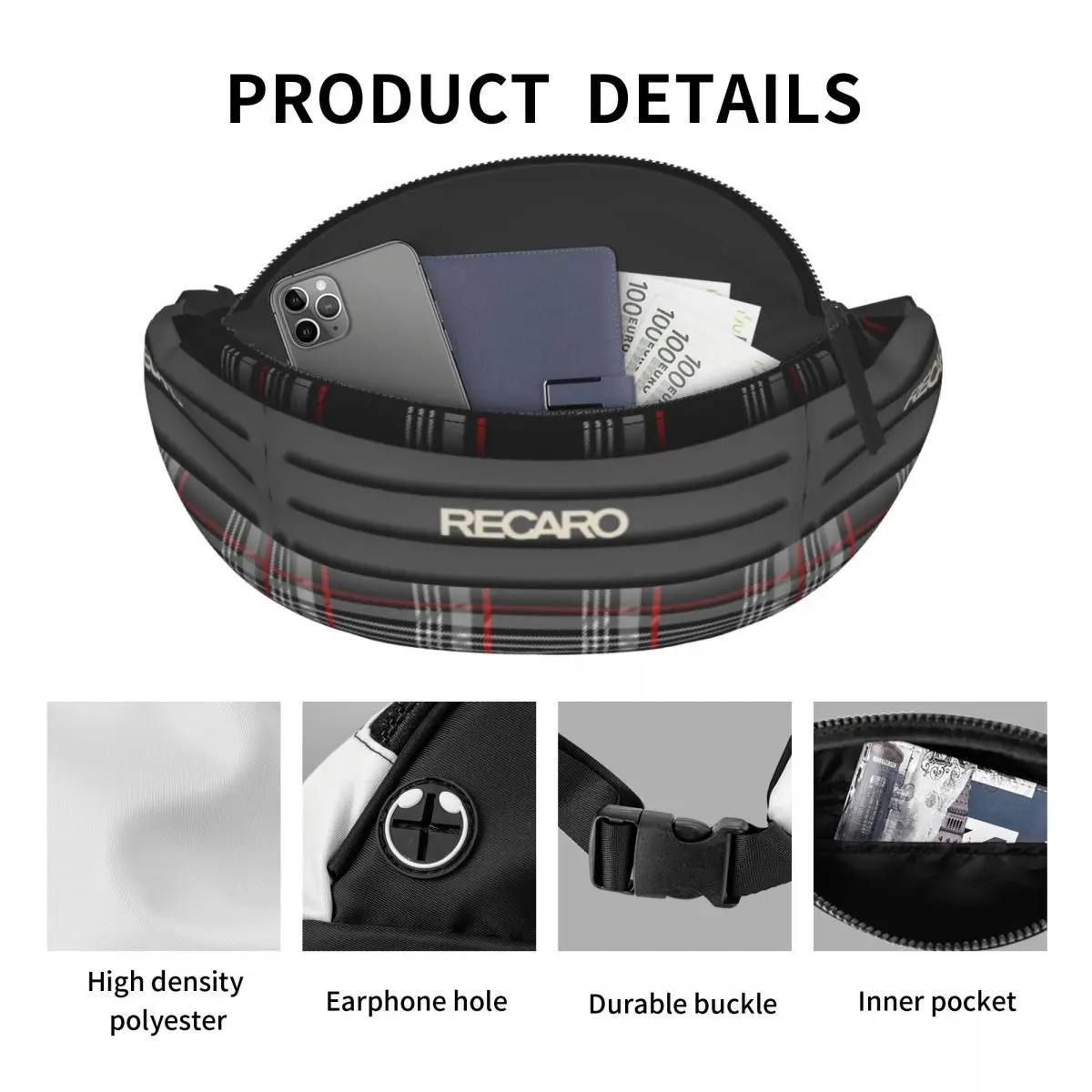 Recaros Logo Waist Bag Merch Fanny Pack Merchandise Stylish Sling Bags For Men Adjustable