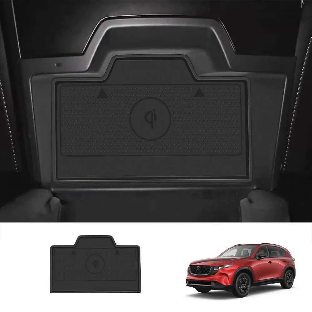 For Mazda CX-5 2026 Center Console Wireless Charger Silicone Mat Anti Slip Pad Interior Storage Tray Accessories