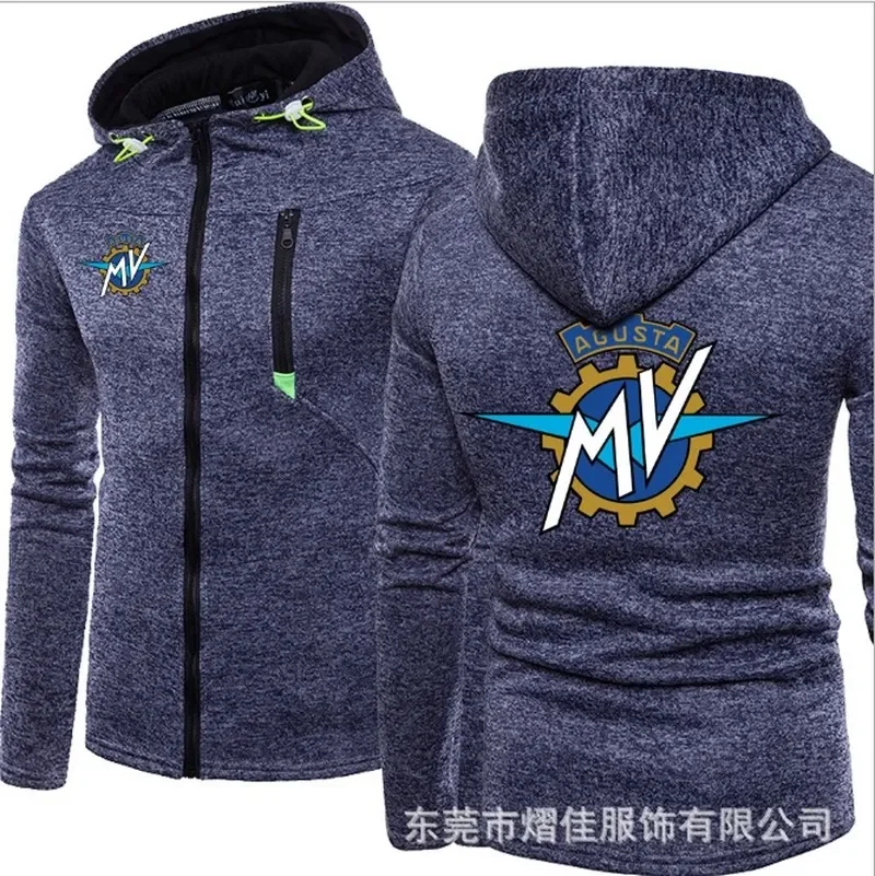 2023 Fashion Men Winter Autumn Mens Motorcycle MV Hoodies Cotton Casual Zip Male Hooded Coats