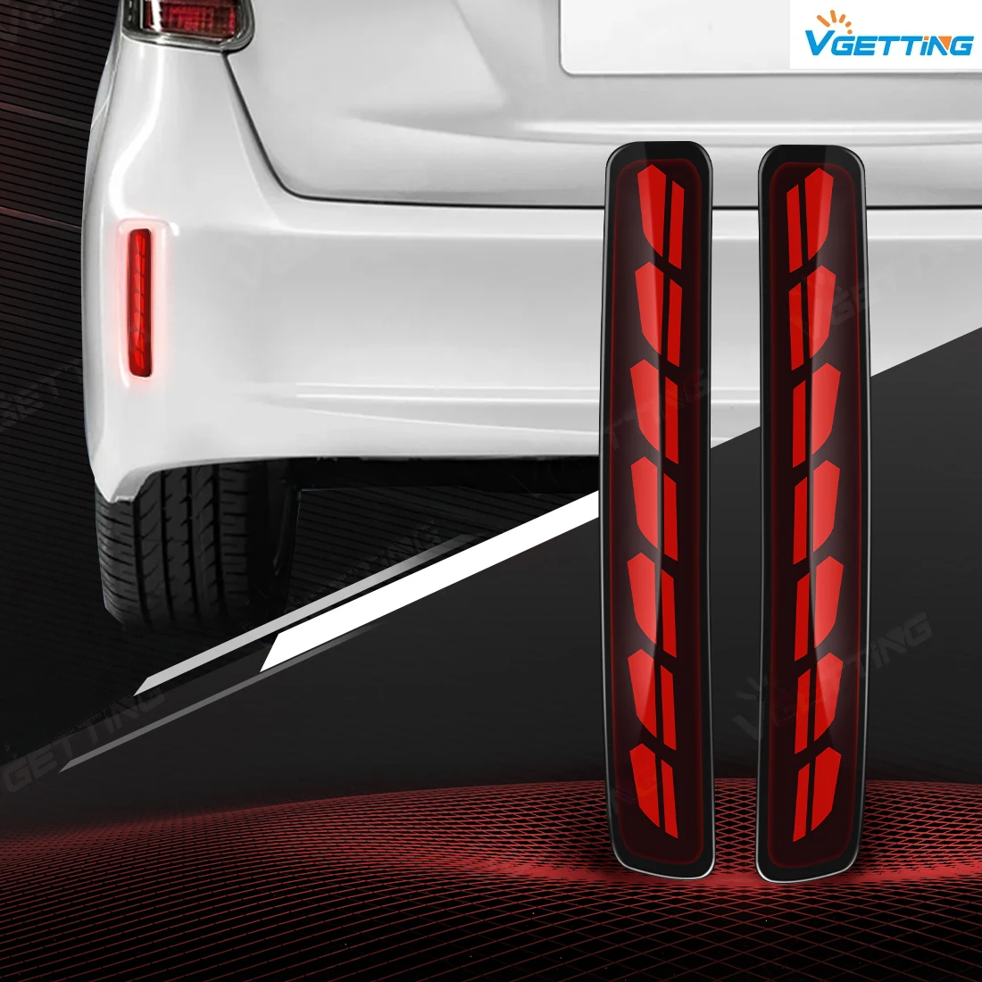 3-Functions For Toyota Prius 2012 2013 2014 2015 2016 2017 LED Rear Bumper Light Reflector Sequential Turn Signal Brake Lamp 12V