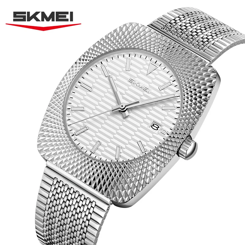 SKMEI 9417 Casual Luxury Fashion Watch Reloj Hombre New Brand Men's Quartz Watch Date Night Light Stainless Steel Strap Men's