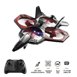 V46 Obstacle Avoidance RC Aircraft 2.4G 360° Roll Fighter Hobby EPP Foam Plane Glider Airplane Remote Control Plane RC Drone Toy