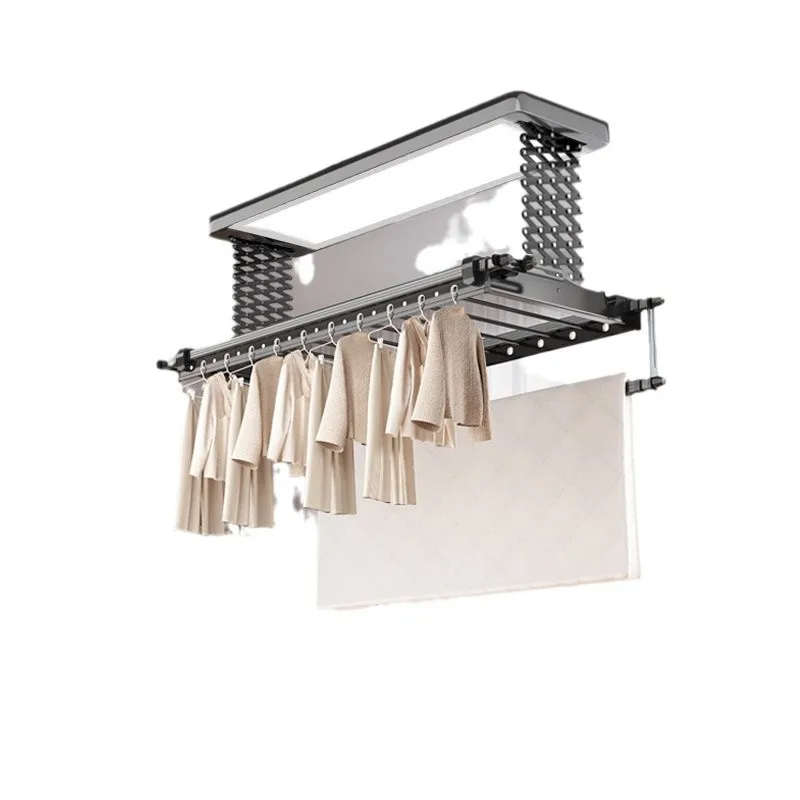 Home balcony full-screen adjustable smart clothes drying rack, remote control voice control, drying control