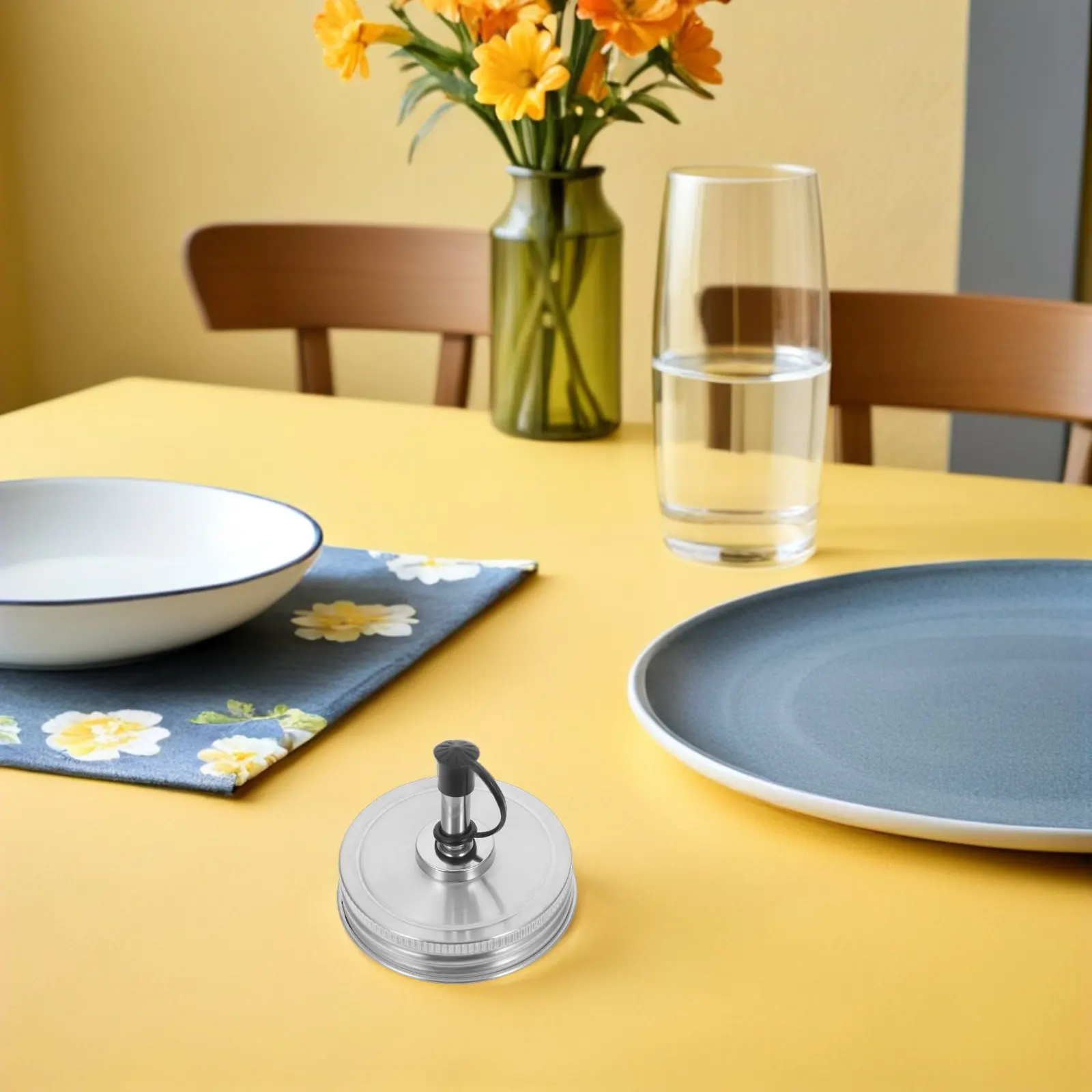 4Pcs Stainless Steel Jar Pour Spout Lid Oil Dispenser Cap Narrow Mouth Spill Free for Olive Oil Vinegar Condiments