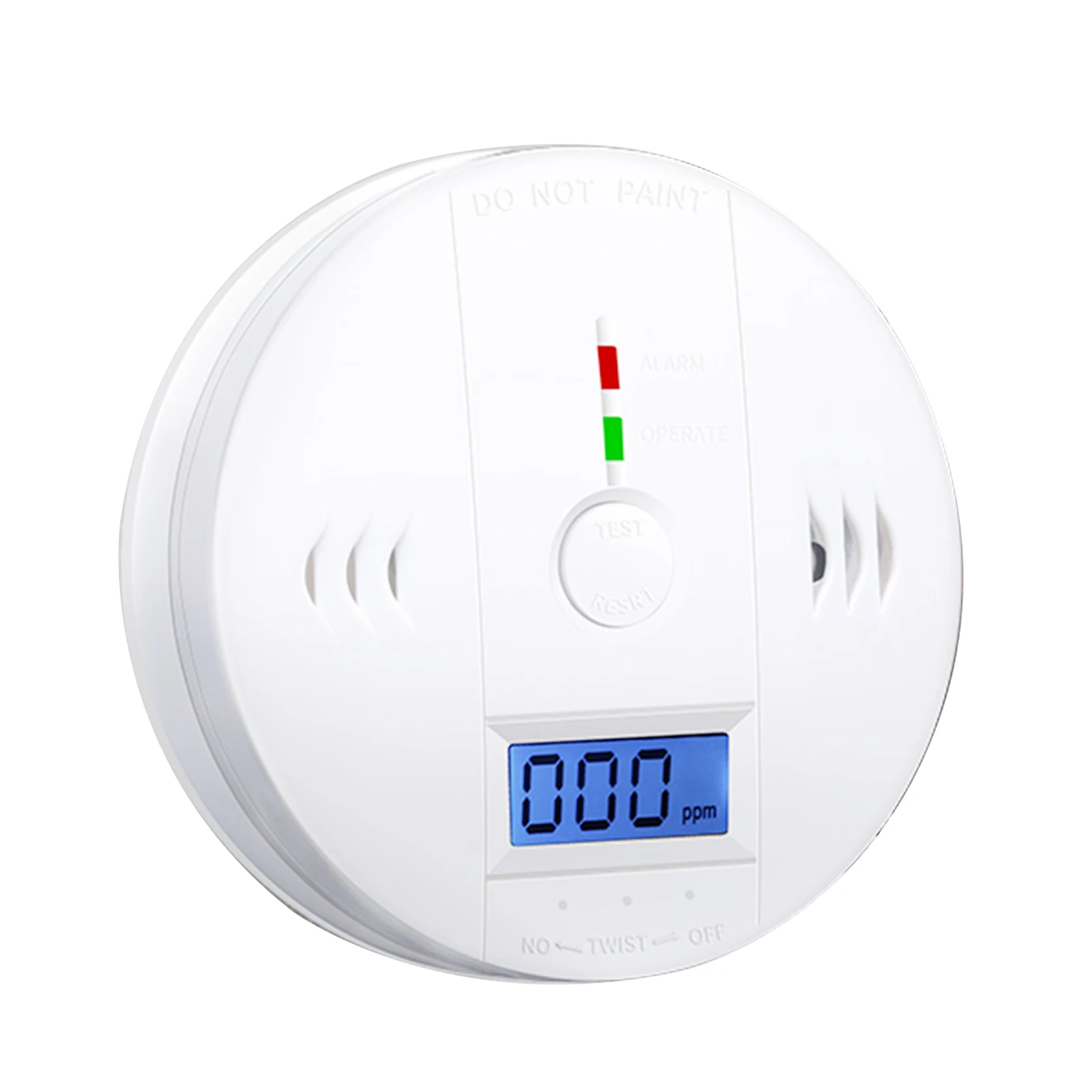 

Carbon Monoxide Alarm Smoke Detector Carbon Monoxide Detector Powered by Battery with LCD Display Voice Warning