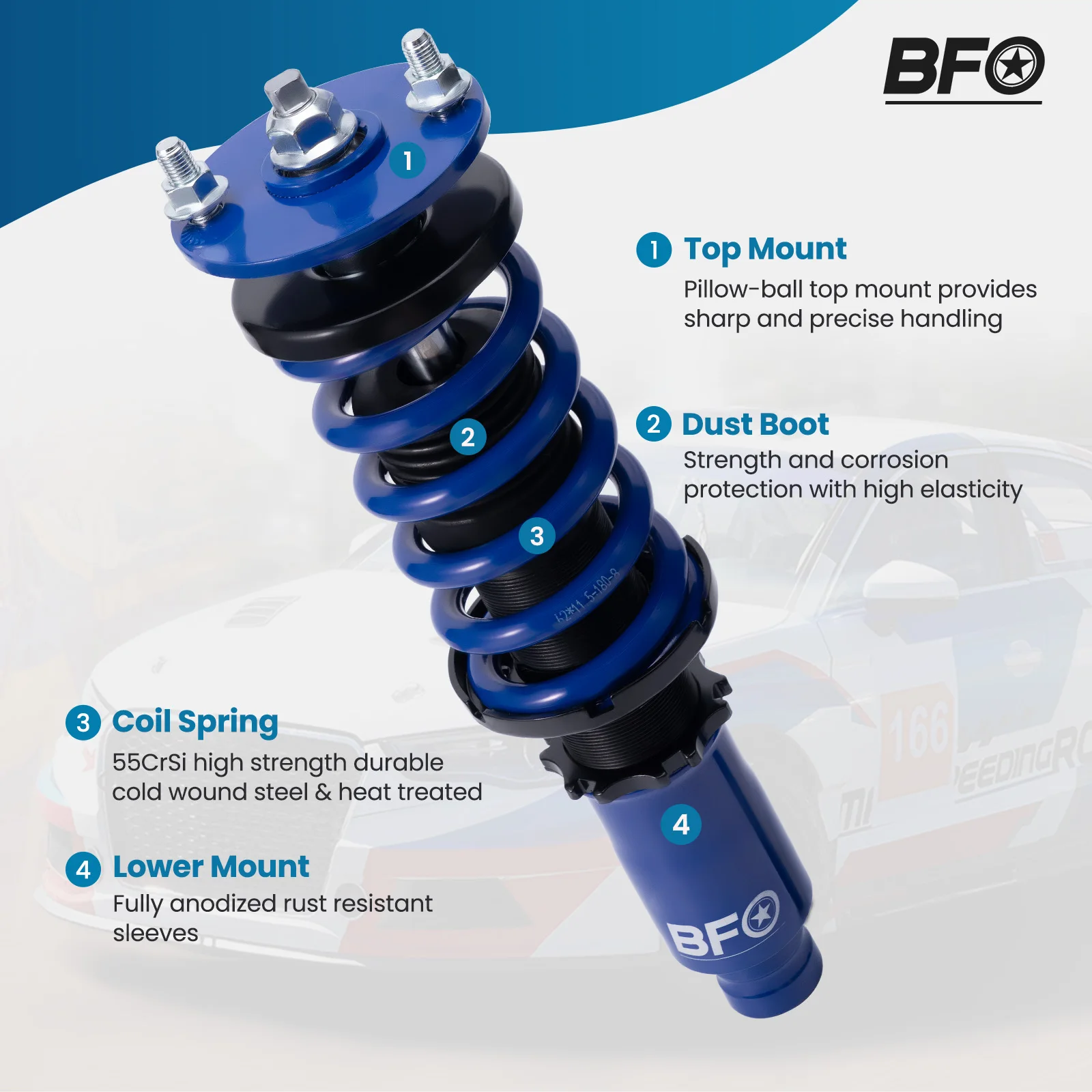 Coilovers Suspension Kit For Honda Civic Del Sol 92-00 Acura Integra 94-01 Shock Absorbers For Acura Integra 1994-2001 DC2 DC4