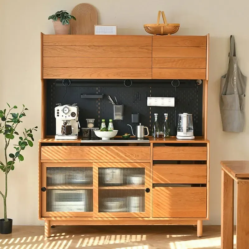 solid wood dining side  Nordic household wine  Tea cabinet Living room wall locker Kitchen locker High cabinet