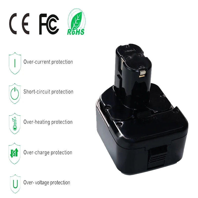 Сменный Ni-MH аккумулятор 12 В 4,8/6,8/9,8 Ач для Hitachi EB1214S EB1212S EB1214L EB1220BL EB1220HS EB1222HL EB1226HL EB1230HL