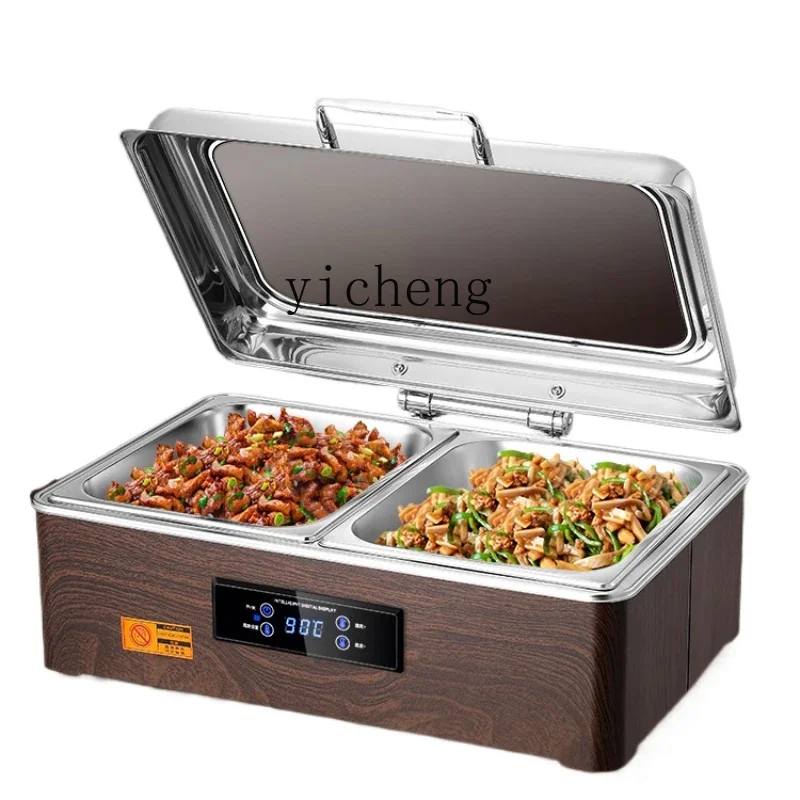 Maintaining Furnace Commercial Wood Grain Stainless Steel Buffet Stove Electric Heating Buffet Stove