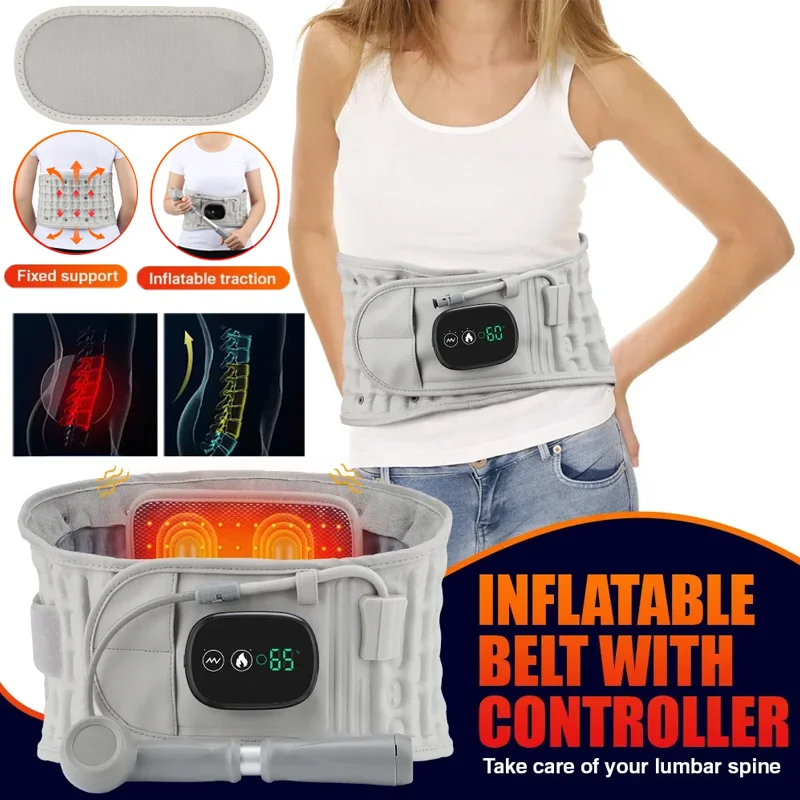 

1pc Electric back heating inflatable support massager, intelligent red light, simulated human massage, muscle relaxation warmer