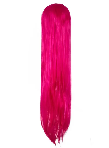 Synthetic Heat Resistant Long Dark Pink Party Salon Carton Roles 40 Inches/100 CM Costume Cos-play Hair